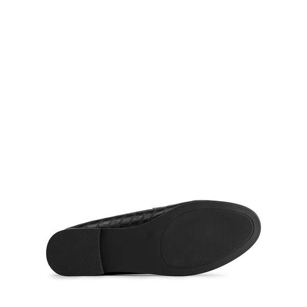 Chic Metallic Detail Loafers - BLACK STONE - 2